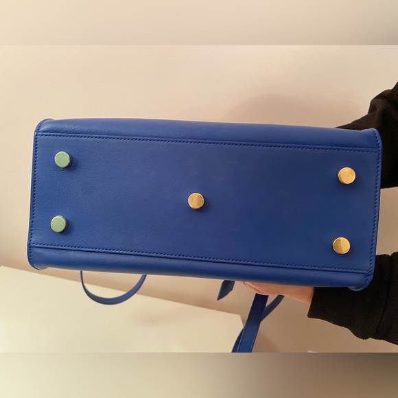 Saint Laurent Small Monogram Cabas Tote Blue - Picture 6 of 11